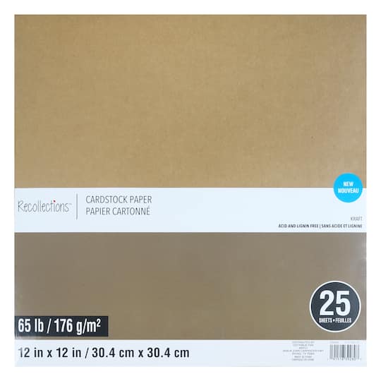 12 Packs: 25 ct. (300 total) Kraft 12" x 12" Cardstock Paper by Recollections™